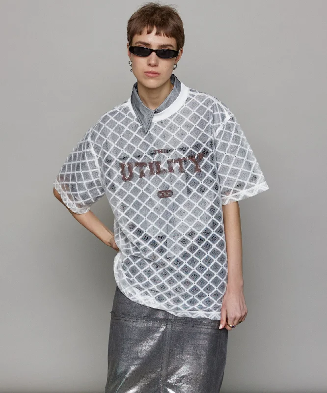 Lace Logo Print Oversized T-shirt