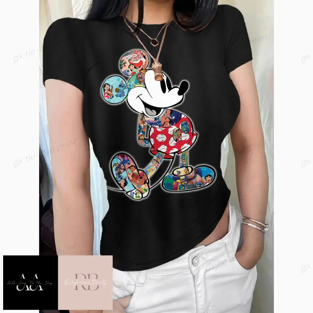 Basic Short Sleeve Women's T-shirt - Disney Mickey - S/3XL