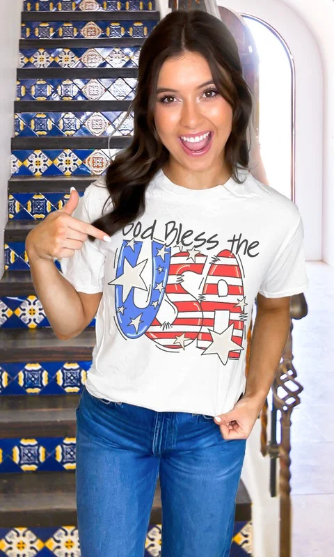 White God Bless the USA T-Shirt