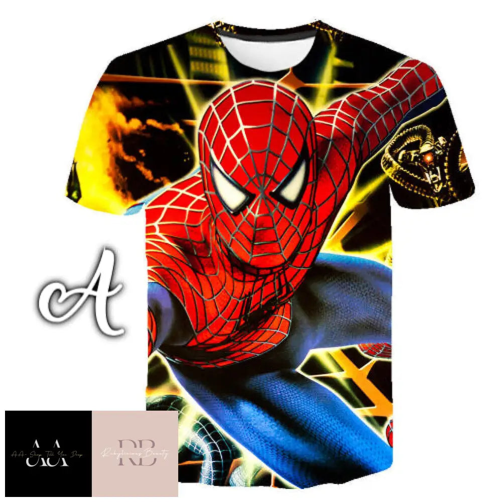 Kids  Spiderman 3D Print Short Sleeve T-Shirt