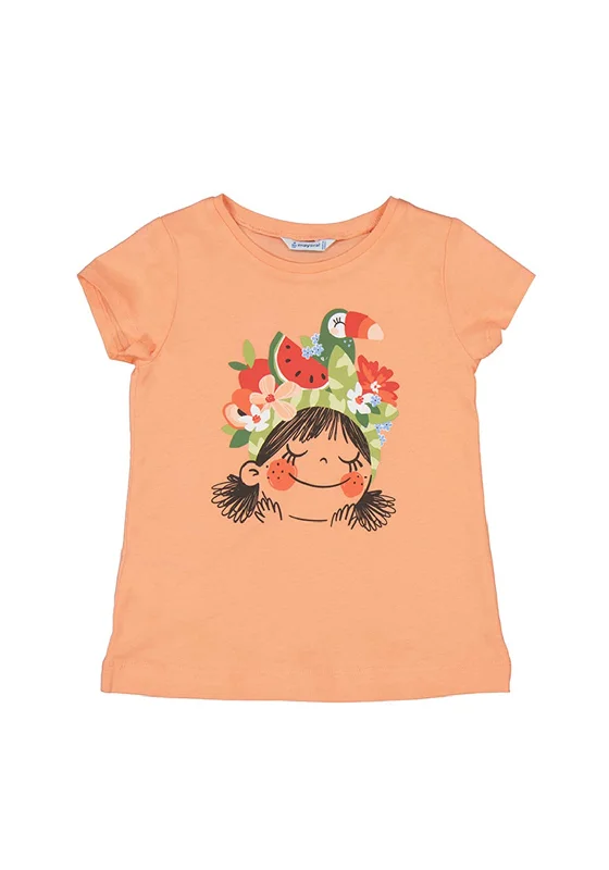 Mayoral Girl Short Sleeve Fruit T-shirt, Orange