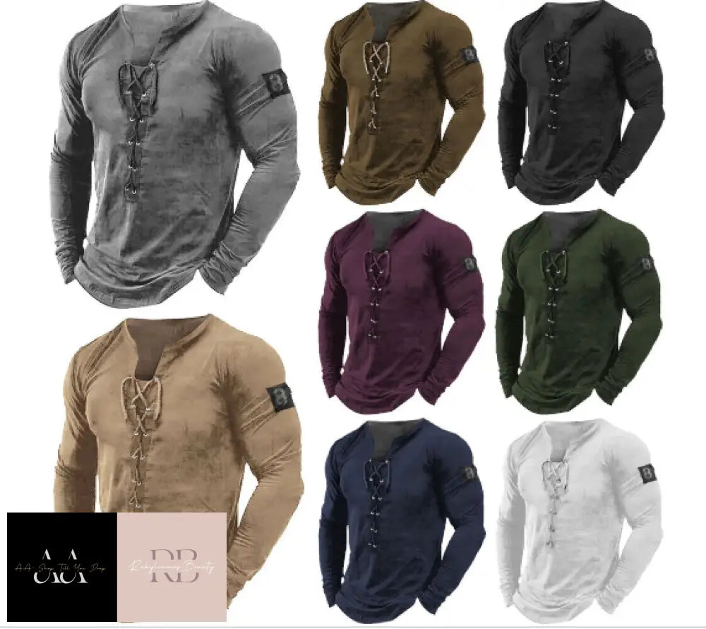 Mens Long Sleeve T-shirt Casual