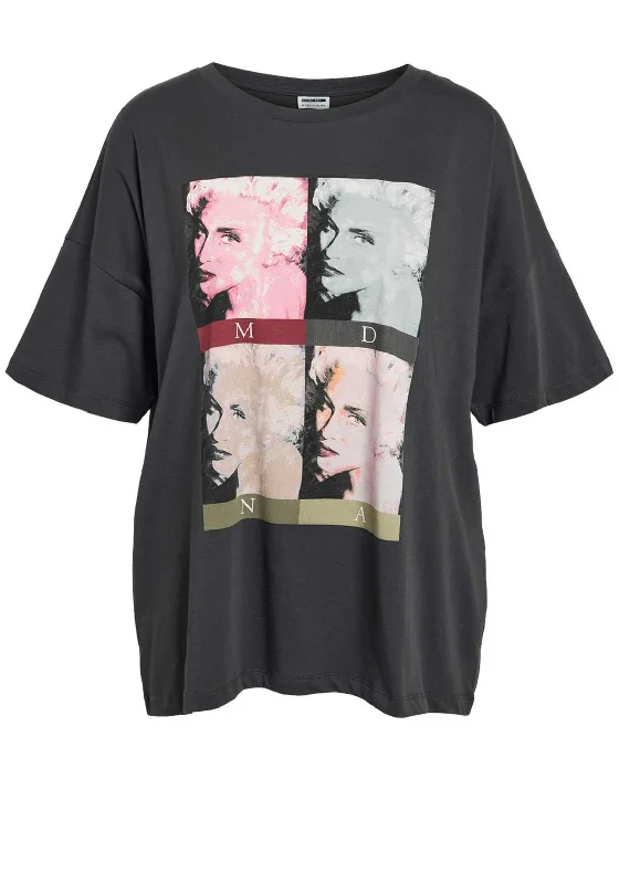 Noisy May Madonna Graphic T-Shirt, Gray