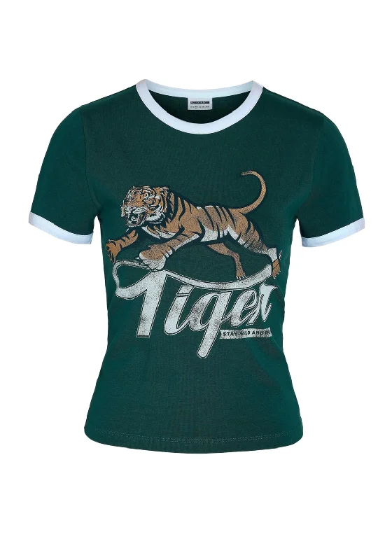 Noisy May Katinka College T-Shirt, Green