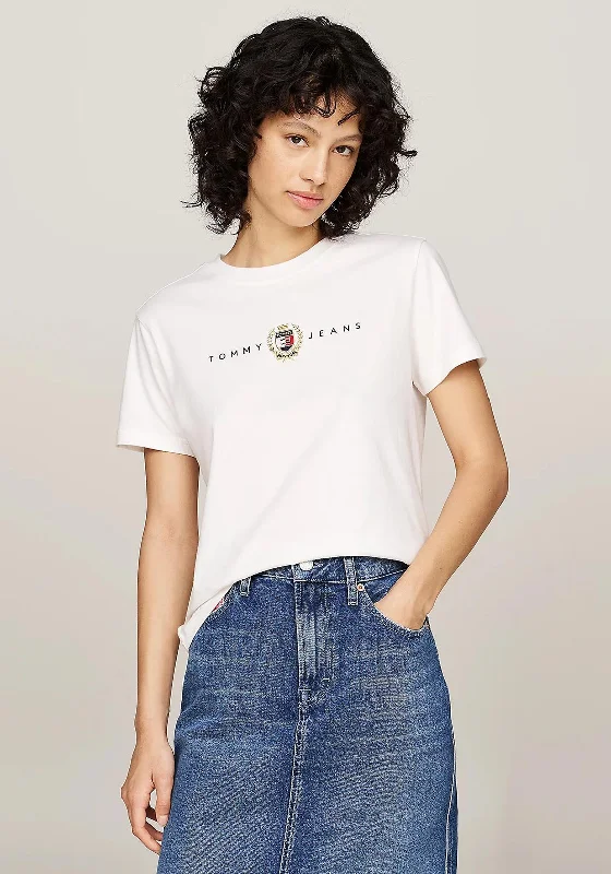 Tommy Jeans Womens Prep T-Shirt, Cream