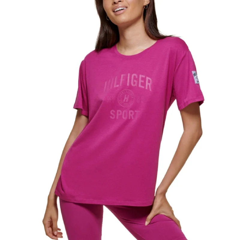 TOMMY HILFIGER SPORT Performance Graphic T-Shirt Small Pink Short Sleeve NWT