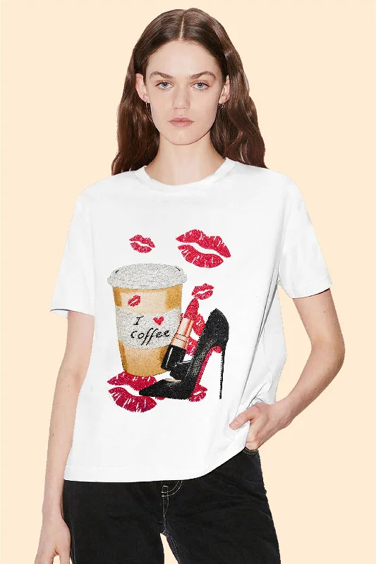 White I Love Coffee T-shirt