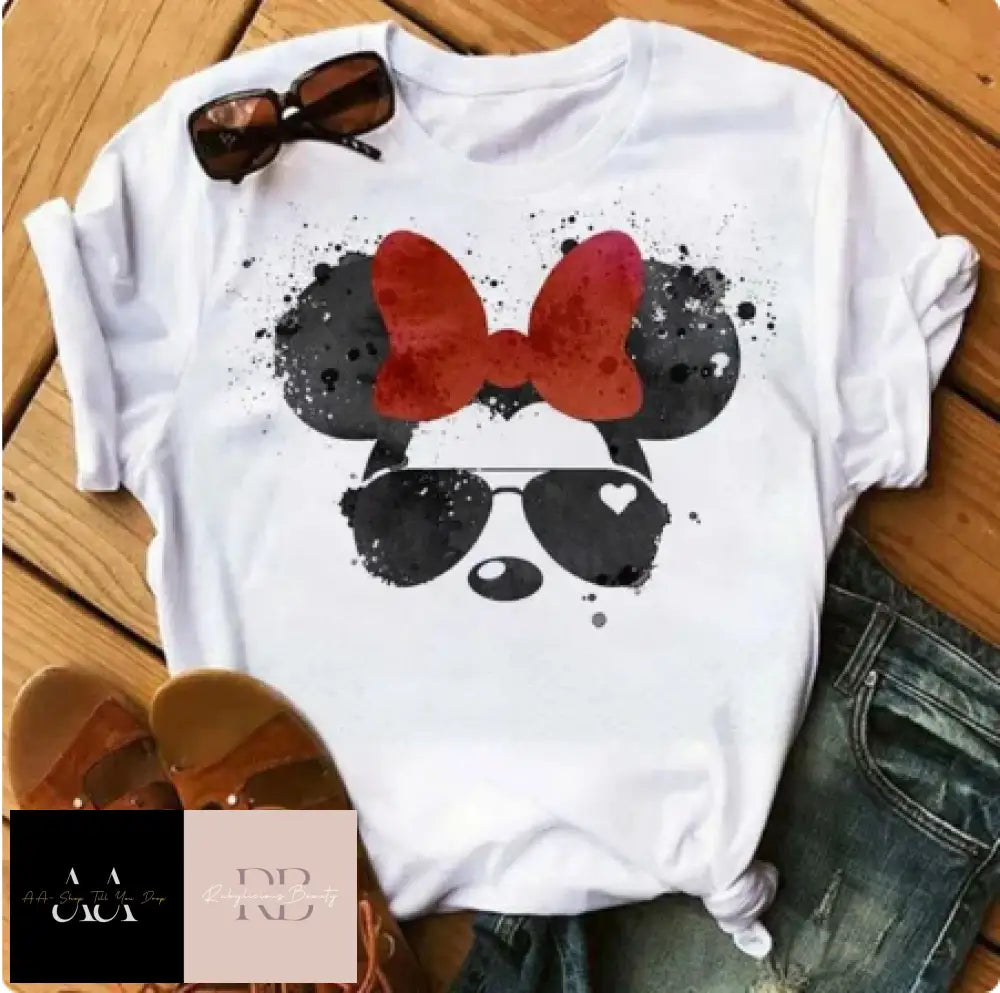 Women's Mickey OR MINNIE Printed T-shirt - Choice of size and Design