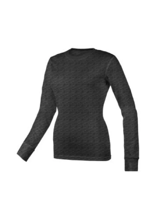 Women's Scratch Burn Out Long Sleeve Underscrub T-Shirt - Black