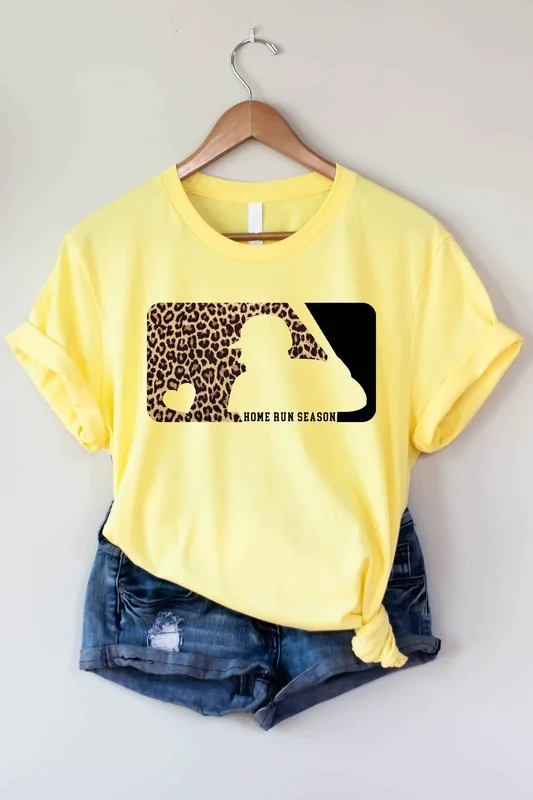 Yellow Baseball Home Run Graphic T-shirt