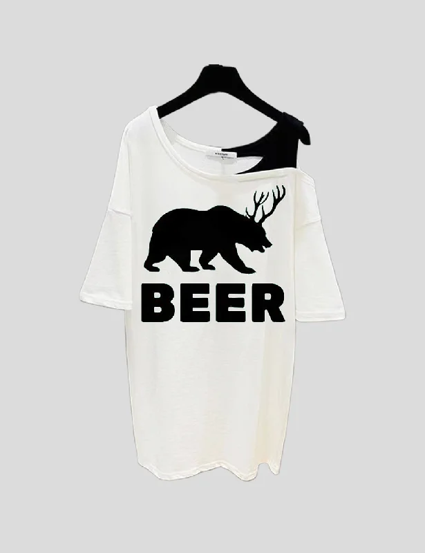 Women Plus Size BEER Animal T-Shirt