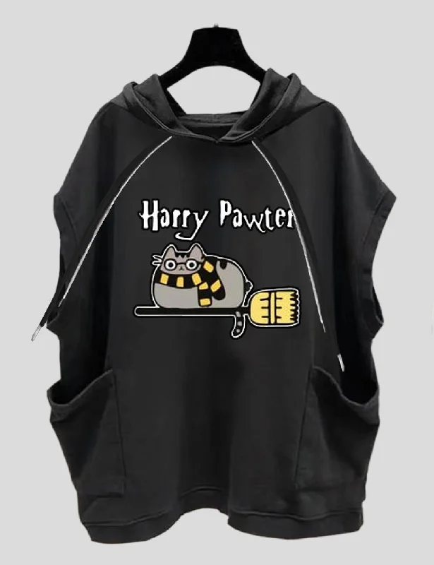 Women Plus Size Harry Pawter Shirt Paw Cat Lover Fantasy T-Shirts