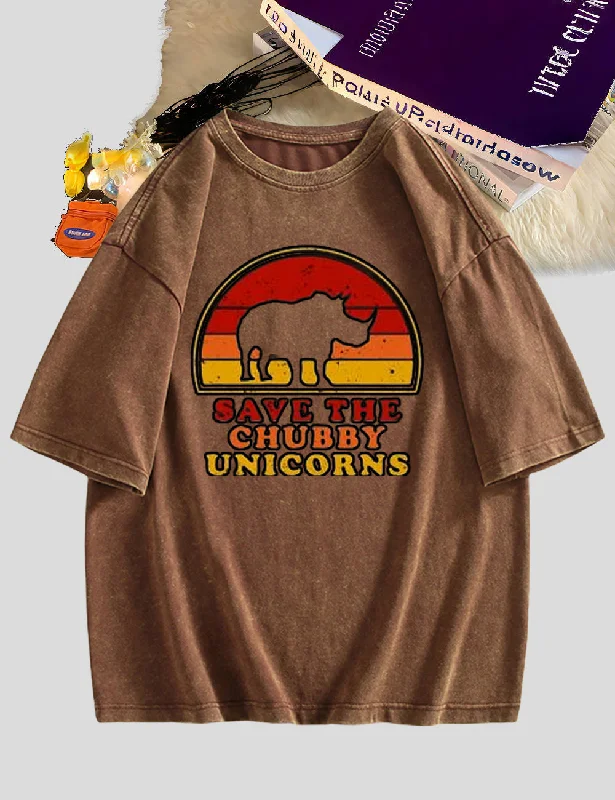 Women Plus Size Save the Chubby Unicorns T-Shirt