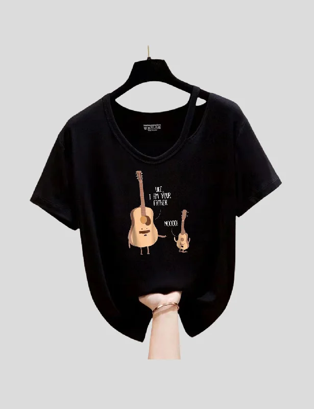 Women Plus Size Ukulele Guitar Music T-Shirt