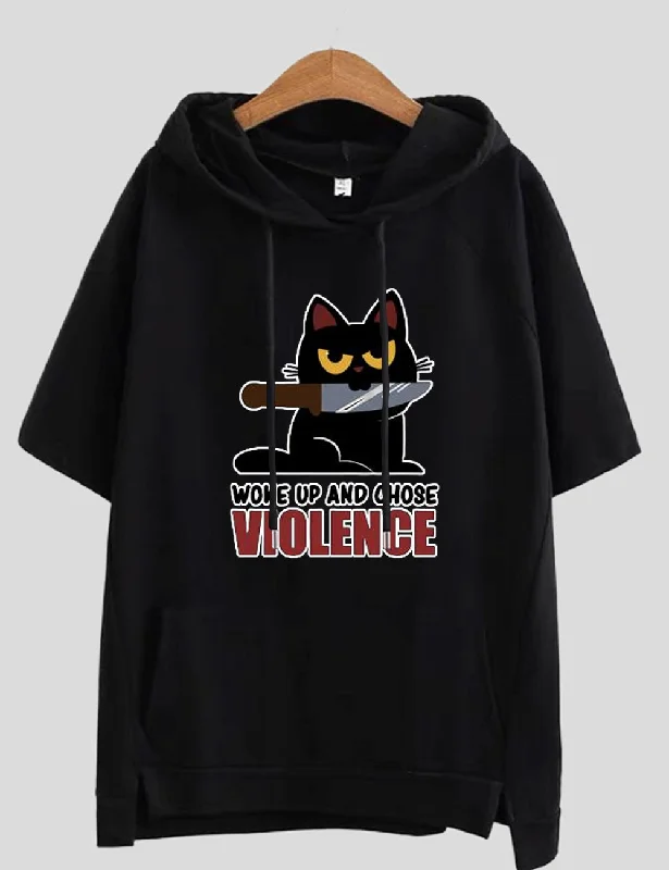 Women Plus Size Violent Cat T-Shirts