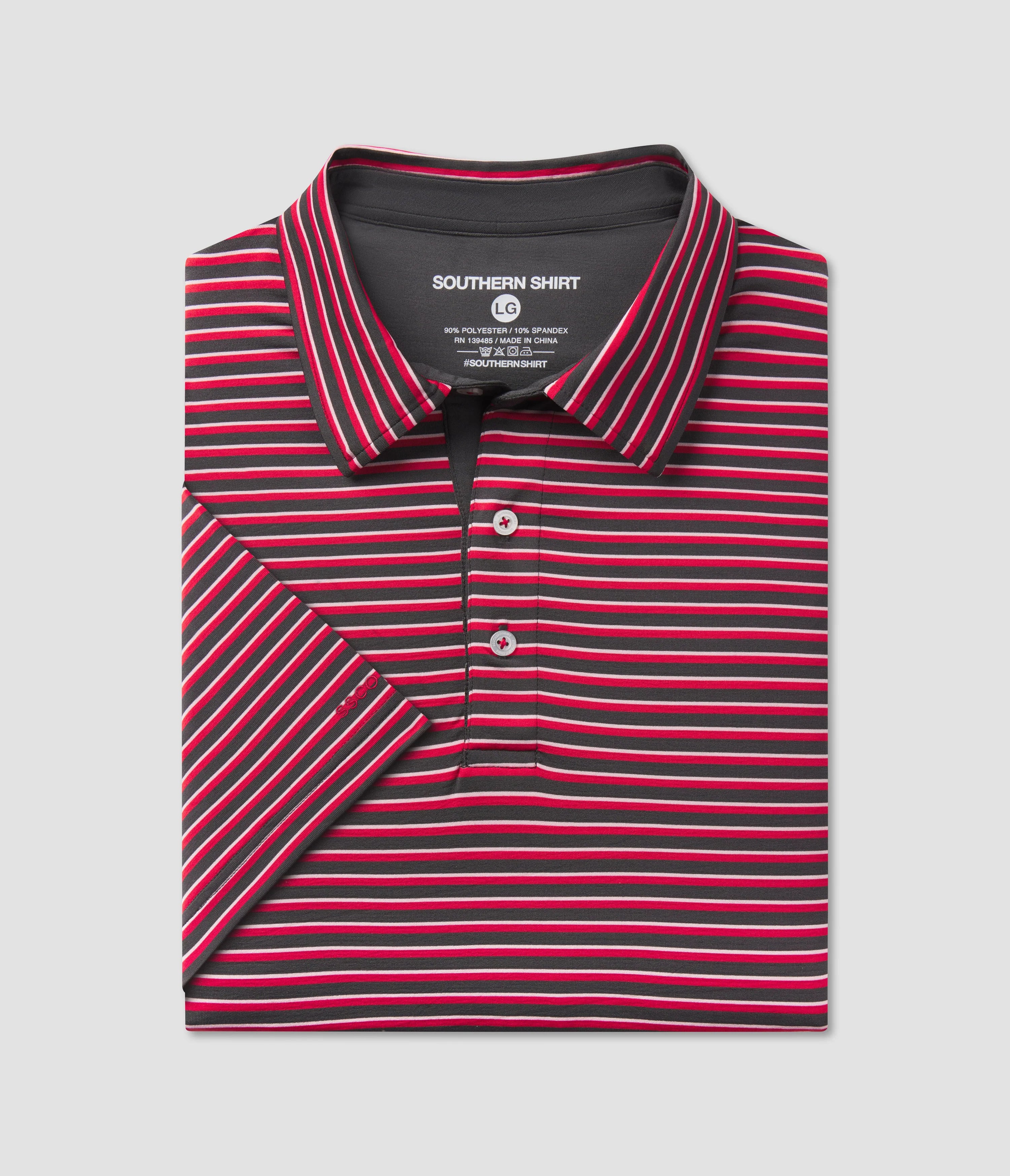 Starting Lineup Stripe Polo in Red Zone by Southern Shirt Co.