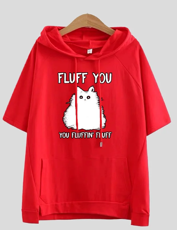 Women Plus Size Fluff Funny Cat Animals T-Shirts