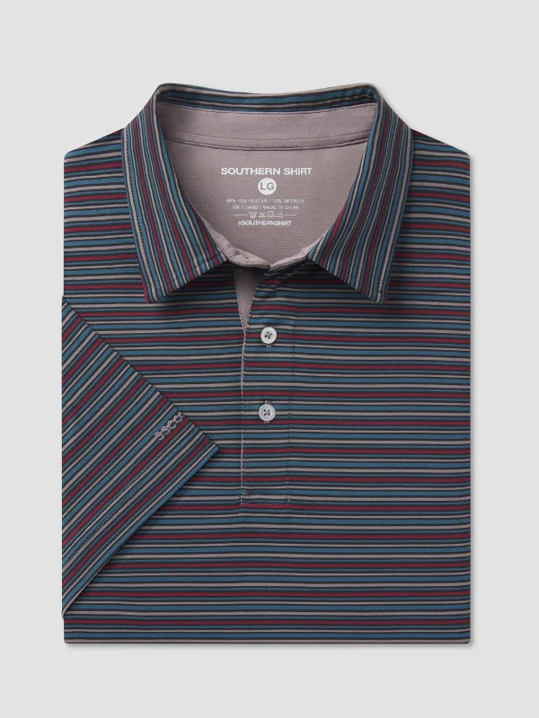 Youth Sawgrass Stripe Polo in Midnight by Southern Shirt Co.